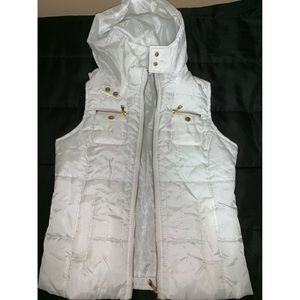 White puffer vest